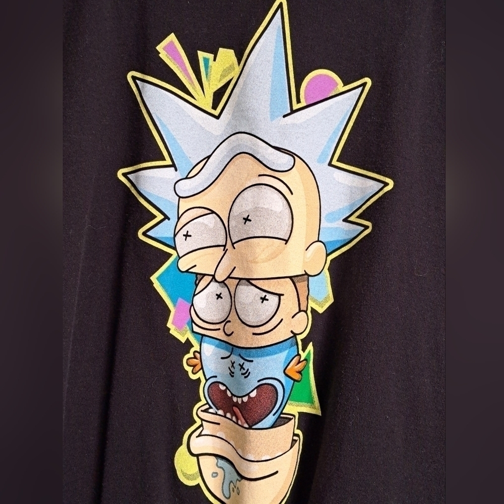 Rick & Morty Men's Black  Graphic T Shirt   Size L